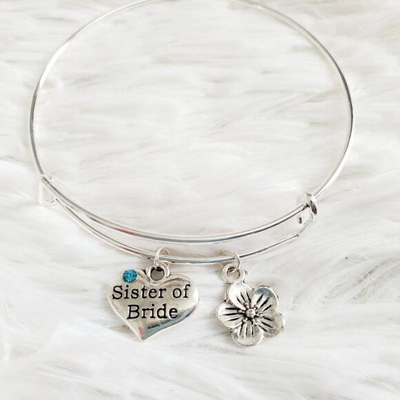 Sister of the Bride Bracelet, Wedding Party Jewelry - Picture 3 of 12